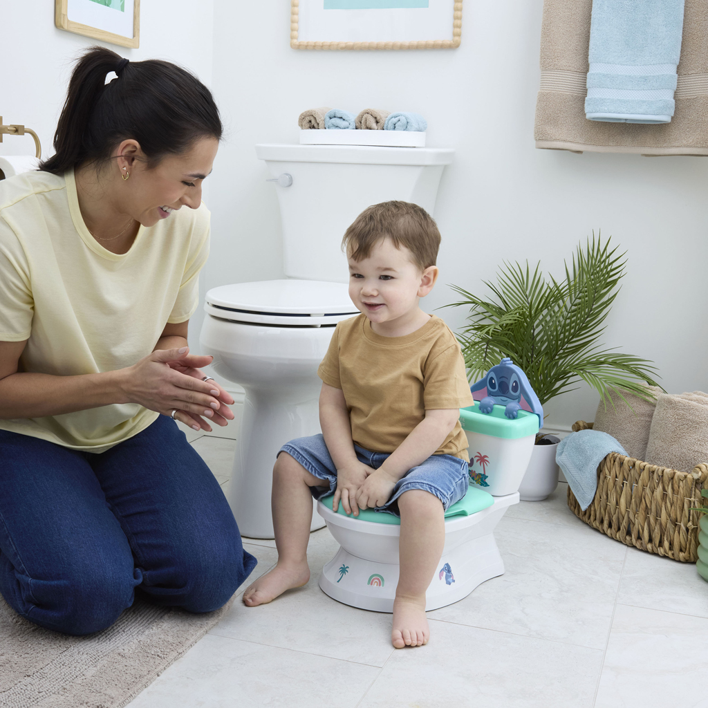 BRIGHT STARTS Toaleta detská so zvukom Stitch My Size Potty™ 18m+, do 23kg