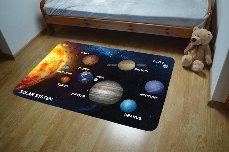 Marko Ultra mäkký detský koberec 100x150 - Slnečná sústava - anglická verzia