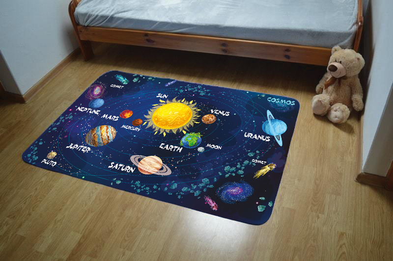 Marko Ultra mäkký detský koberec 100x150 - Kosmos - anglická verzia, kolekcia vesmír