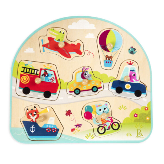 B.TOYS Puzzle drevené s úchytmi Dopravné prostriedky