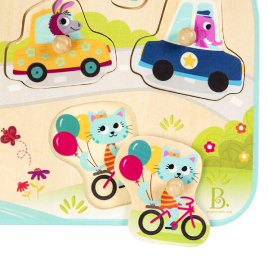 B.TOYS Puzzle drevené s úchytmi Dopravné prostriedky