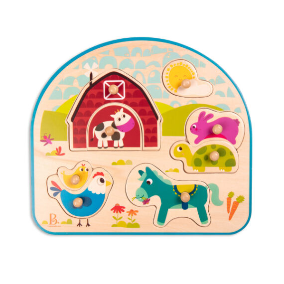 B.TOYS Puzzle drevené s úchytmi Farma