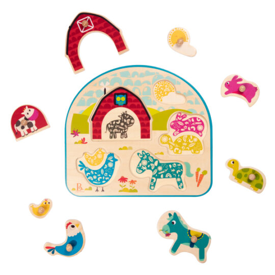 B.TOYS Puzzle drevené s úchytmi Farma