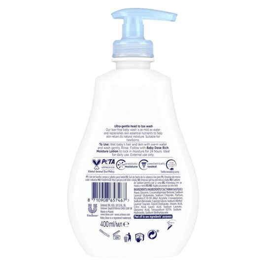 BABY DOVE Gél umývací na celé telo a vlásky 400ml