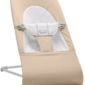 BABYBJÖRN Lehátko Balance Soft Woven Beige/ grey Jersey, svetlá konštrukcia
