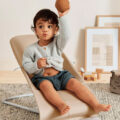 BABYBJÖRN Lehátko Balance Soft Woven Beige/ grey Jersey, svetlá konštrukcia