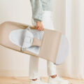 BABYBJÖRN Lehátko Balance Soft Woven Beige/ grey Jersey, svetlá konštrukcia