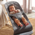 BABYBJÖRN Lehátko Bliss Anthracite cotton Petal, tmavá šedá konštrukcia
