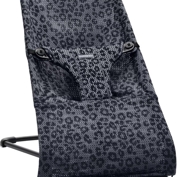 BABYBJÖRN Lehátko Bliss Anthracite Leopard mesh, čierna konštrukcia