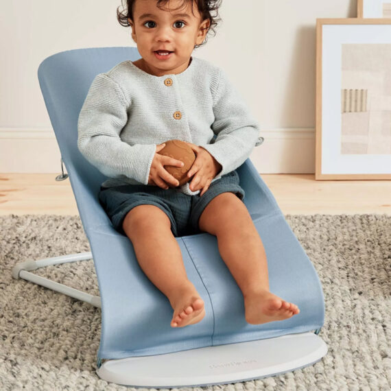 BABYBJÖRN Lehátko Bliss Blue cotton Petal, svetlá šedá konštrukcia