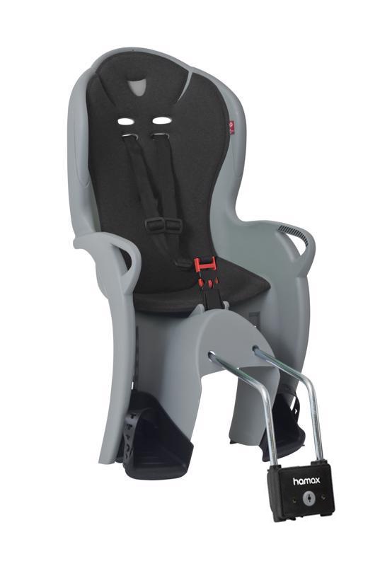 HAMAX Cyklosedačka s uzamykateľnym zámkom Kiss grey/black