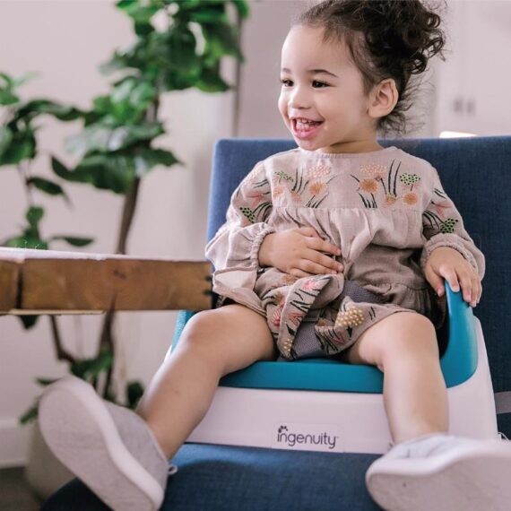 INGENUITY Podsedák na jedálenskú stoličku SmartClean Toddler – Peacock Blue 2r+ do 15 kg
