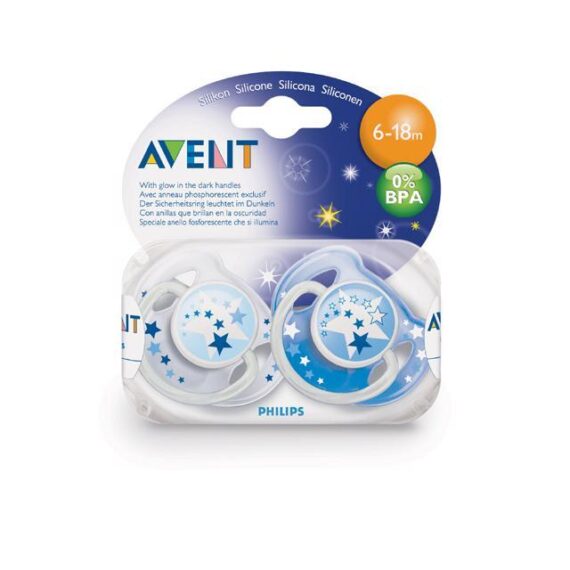 Philips AVENT Cumlík 6-18m NOČNÝ – svietiaci 2 ks