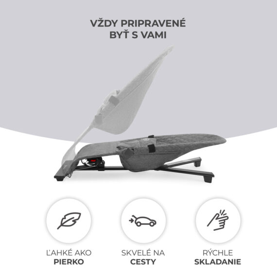 KINDERKRAFT Lehátko pohupujúce Mimi Grey, do 9kg