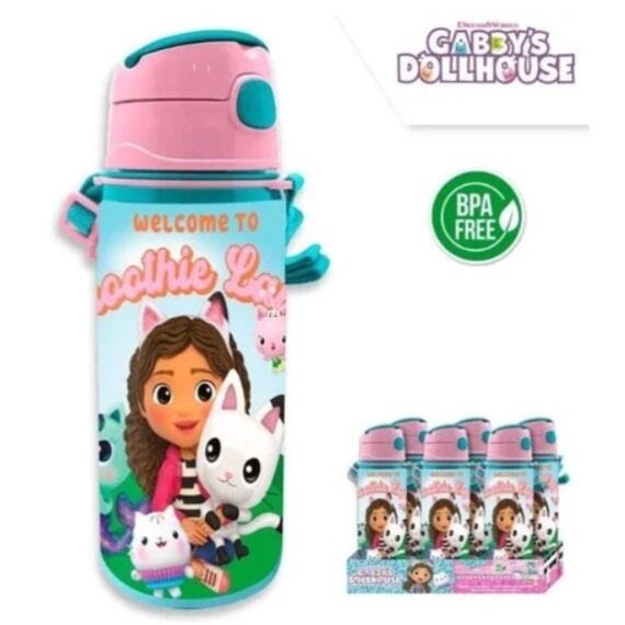 Kids Euroswan Hliníková fľaša Gabby Dollhouse, 600 ml