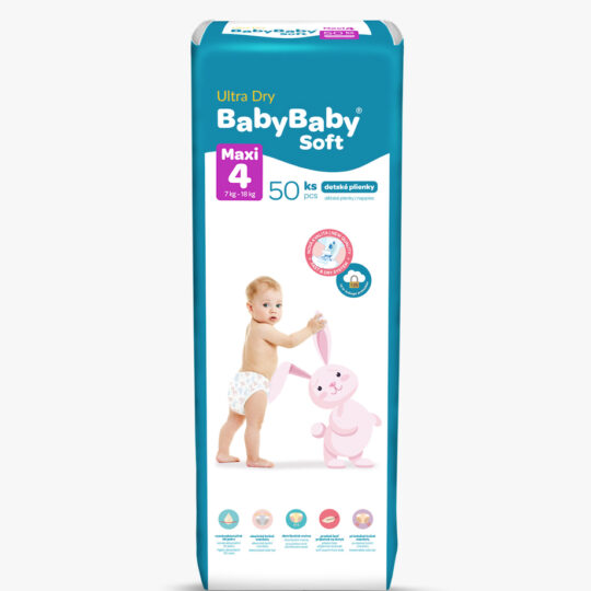 BABYBABY SOFT Plienky jednorazové Ultra-Dry Maxi (7-18 kg) 50 ks