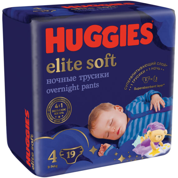 HUGGIES® Elite Soft Pants OVN Nohavičky plienkové jednorazové 4 (9-14 kg) 19 ks
