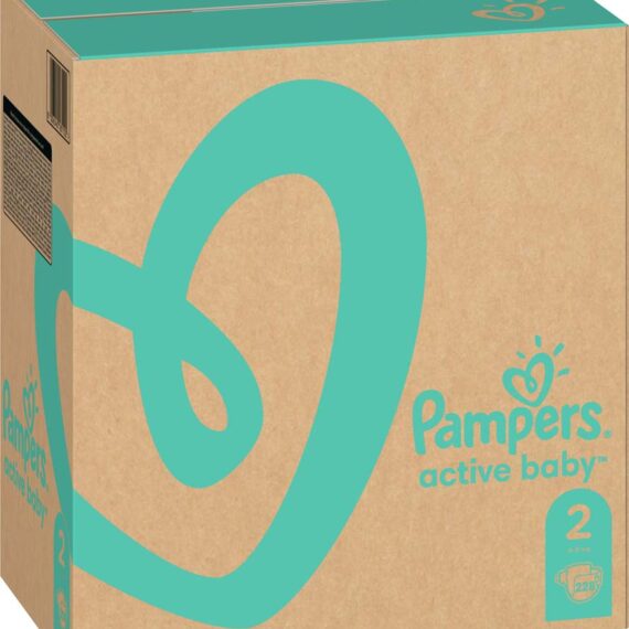 PAMPERS Active Baby Plienky jednorazové 2 (4-8 kg) 228 ks – MESAČNÁ ZÁSOBA