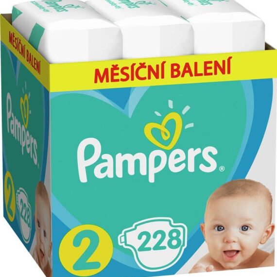 PAMPERS Active Baby Plienky jednorazové 2 (4-8 kg) 228 ks – MESAČNÁ ZÁSOBA