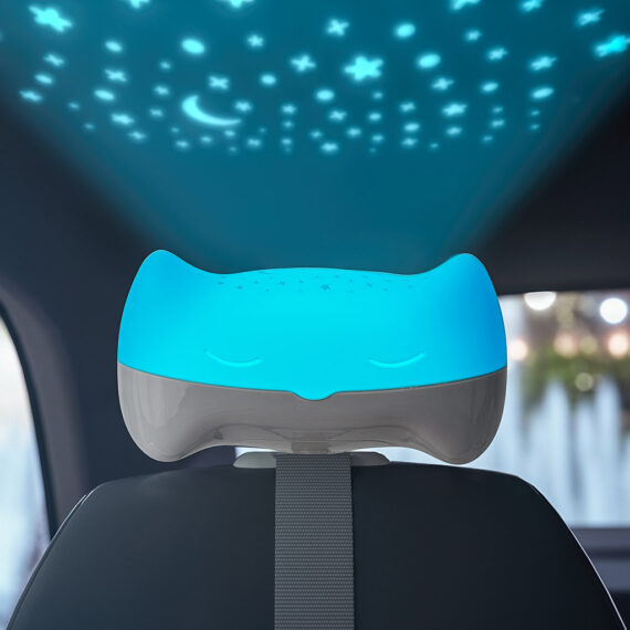 PETITE&MARS Postieľka cestovná Koot – Fox Aqua + Prenosný projektor 3v1 Hooty 0m+