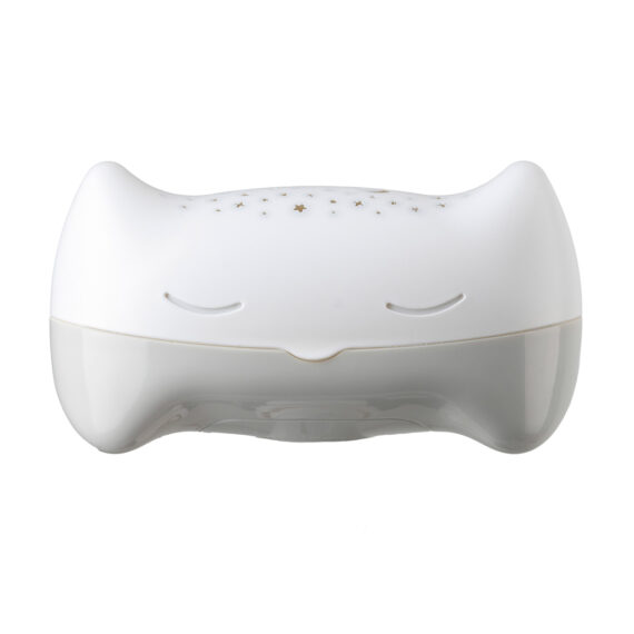 PETITE&MARS Postieľka cestovná Koot – Lion Grey + Prenosný projektor 3v1 Hooty 0m+