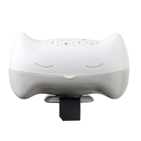 PETITE&MARS Postieľka cestovná Koot – Lion Grey + Prenosný projektor 3v1 Hooty 0m+
