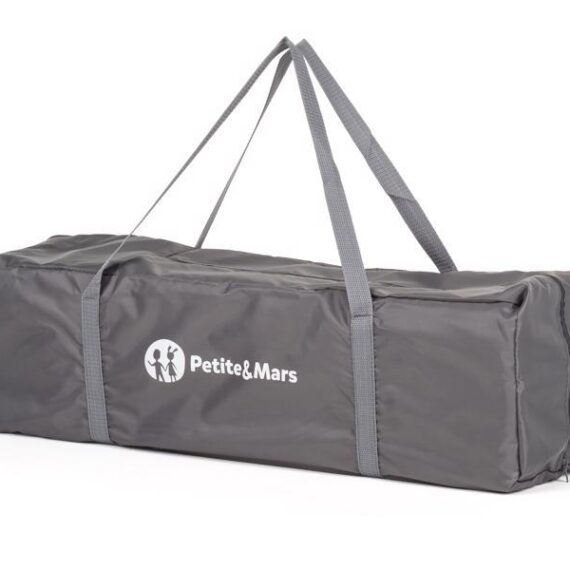 PETITE&MARS Postieľka cestovná Koot – Lion Grey + Prenosný projektor 3v1 Hooty 0m+