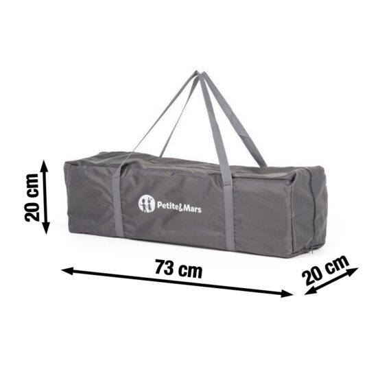 PETITE&MARS Postieľka cestovná Koot – Lion Grey + Prenosný projektor 3v1 Hooty 0m+