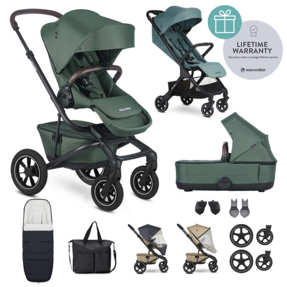 EASYWALKER Kočík kombinovaný Jimmey Pine Green XXL AIR + RWS + Jackey Forest Green