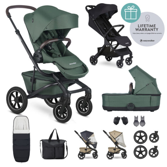 EASYWALKER Kočík kombinovaný Jimmey Pine Green XXL AIR + RWS + Jackey Shadow Black