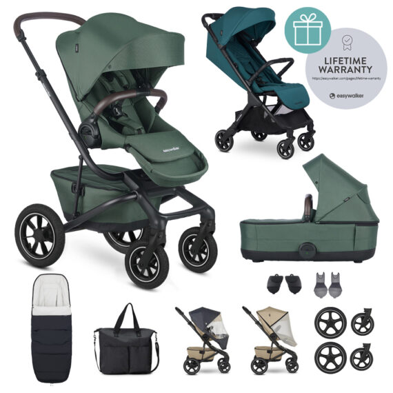 EASYWALKER Kočík kombinovaný Jimmey Pine Green XXL AIR + RWS + Jackey Teal Green