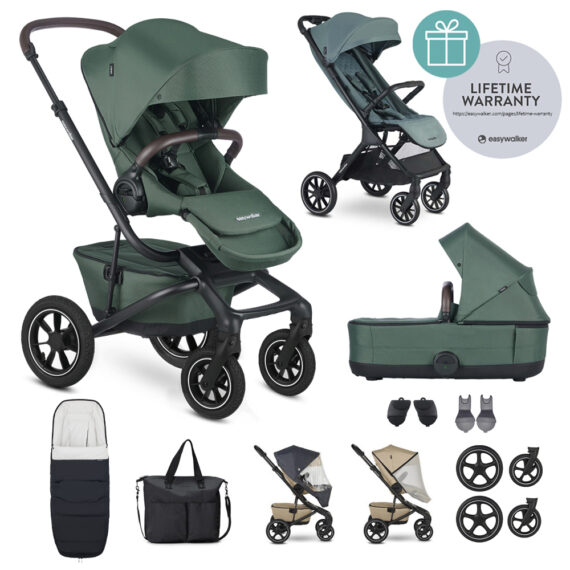 EASYWALKER Kočík kombinovaný Jimmey Pine Green XXL AIR + RWS + Jackey XL Forest Green