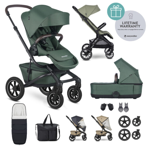 EASYWALKER Kočík kombinovaný Jimmey Pine Green XXL AIR + RWS + Jackey XL Sage Green