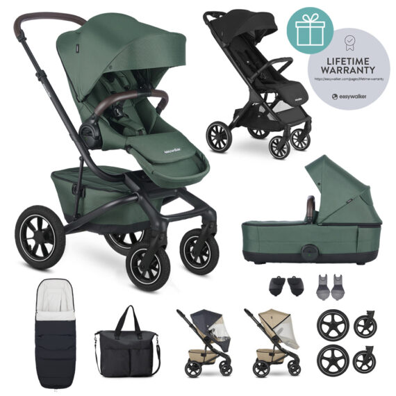 EASYWALKER Kočík kombinovaný Jimmey Pine Green XXL AIR + RWS + Jackey XL Shadow Black