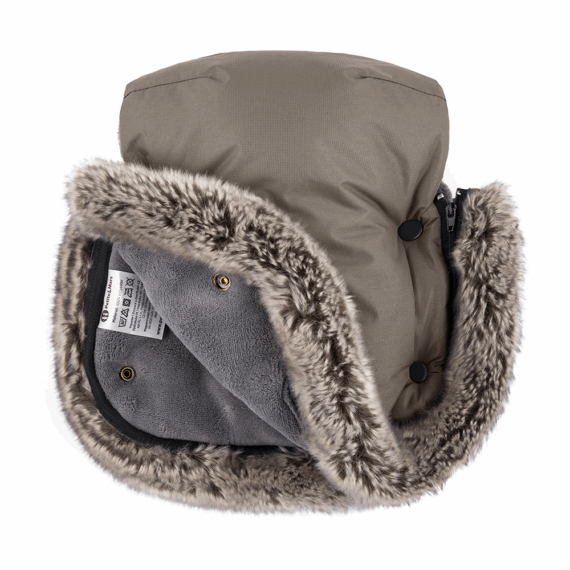 PETITE&MARS Set zimný fusak Comfy 4v1 + rukavice na kočík Furry Mocha Mousse