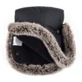 PETITE&MARS Set zimný fusak Comfy 4v1 Stylish Beauty + rukavice na kočík Furry Forever Black