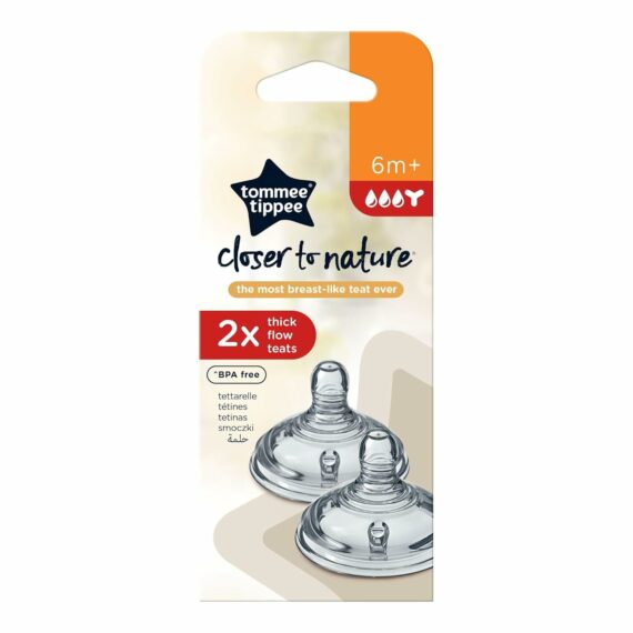 Tommee Tippee CTN Cumlík na fľašu ANTI-COLIC hustá strava 6m+, 2 ks