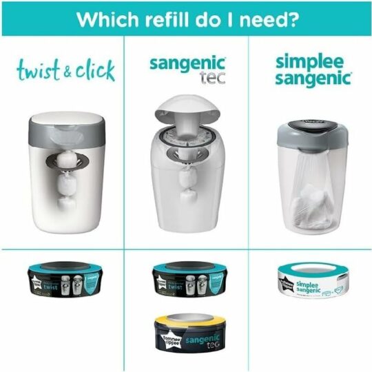 Tommee Tippee Twist & Click Koš na plienky+ 4 náplne/kazety