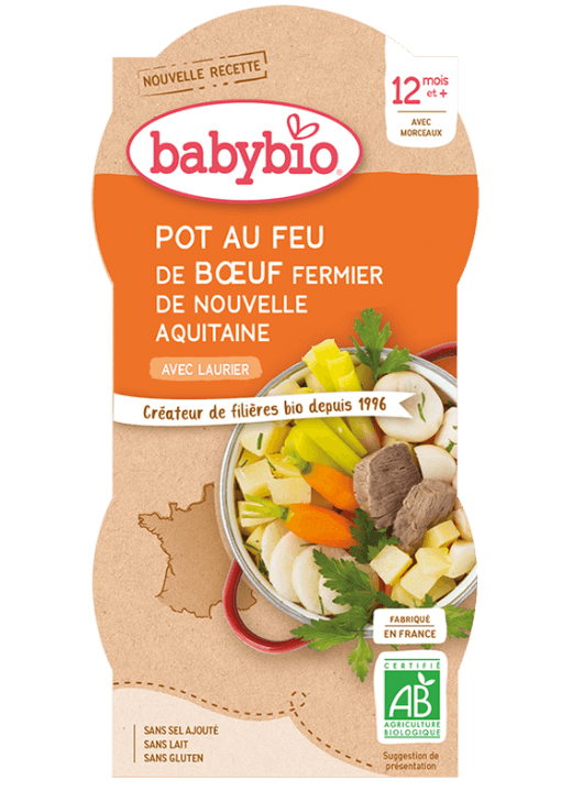 BABYBIO Menu zelenina s hovädzím mäsom (2x 200 g)