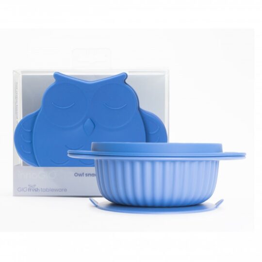 INNOGIO Miska silikónová s viečkom GIOfresh Owl Blue