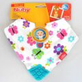 NUBY Slintáčik s hryzačkou 1 ks, červené sovičky, 3m+