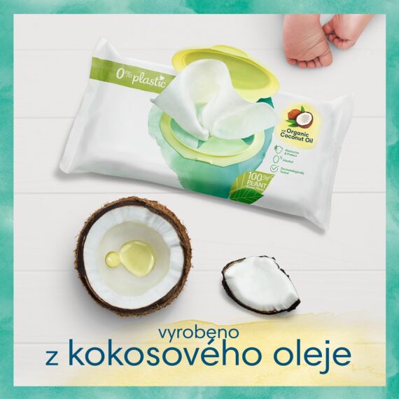 PAMPERS Obrúsky vlhčené Harmonie Coconut Plastic Free 18×44 ks