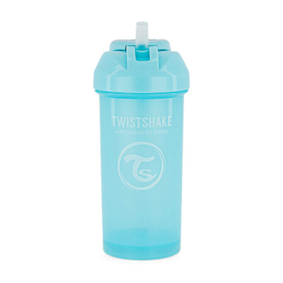 TWISTSHAKE Fľaša netečúca so slamkou 360 ml pastelovo modrá 6m+