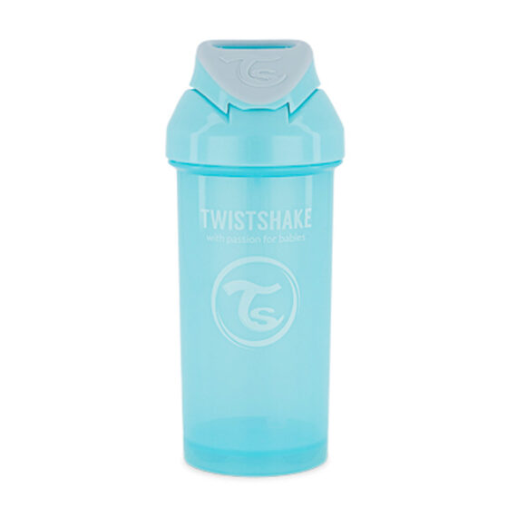 TWISTSHAKE Fľaša netečúca so slamkou 360 ml pastelovo modrá 6m+