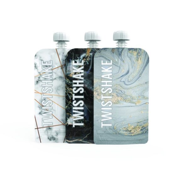 TWISTSHAKE Plniteľná kapsička 3×100 ml, mramorová šedá