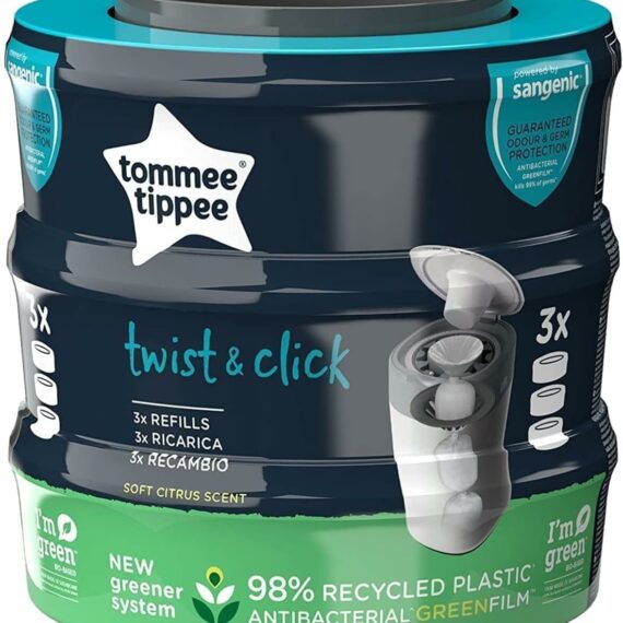 Tommee Tippee Twist & Click náhradné náplne/kazety do plienkového koša, 3 ks