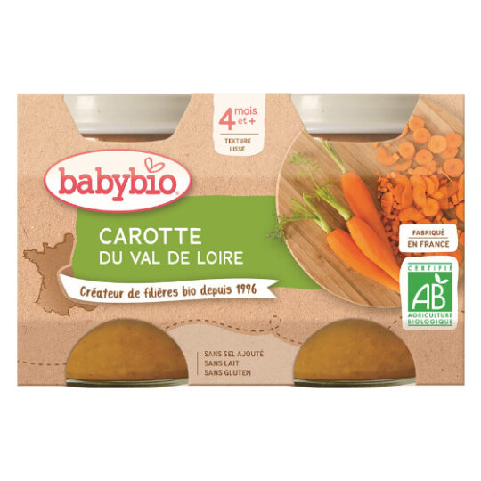 BABYBIO Príkrm mrkva (2x 130 g)