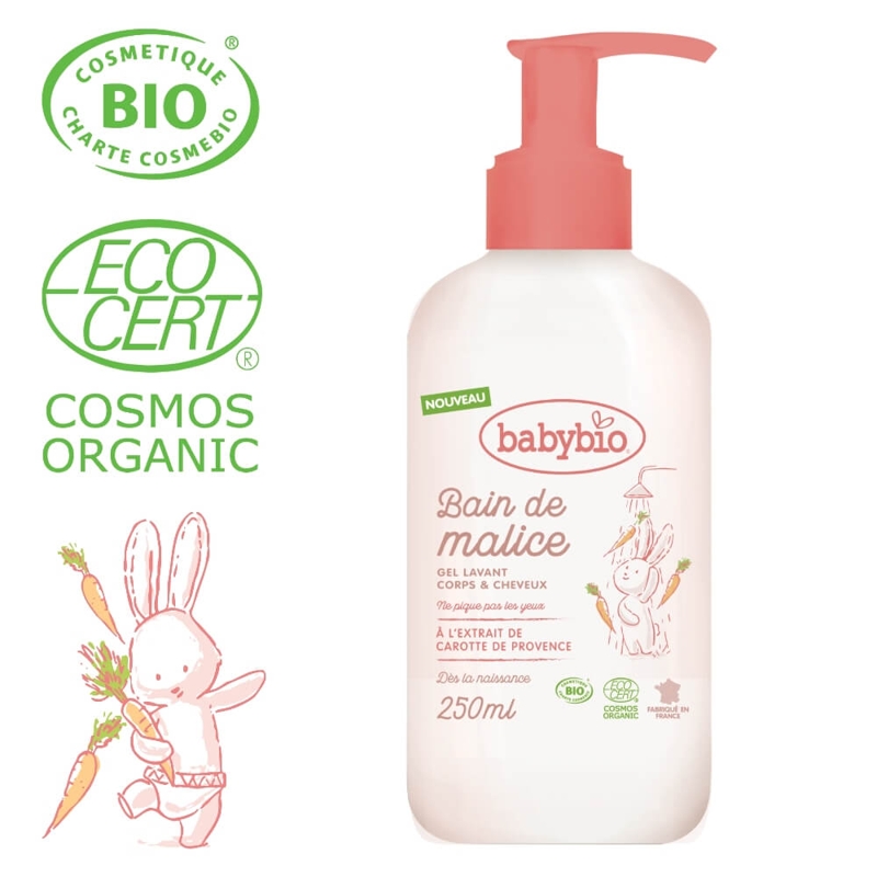 BABYBIO Sprchový BIO gél pre bábätká od narodenia 250 ml