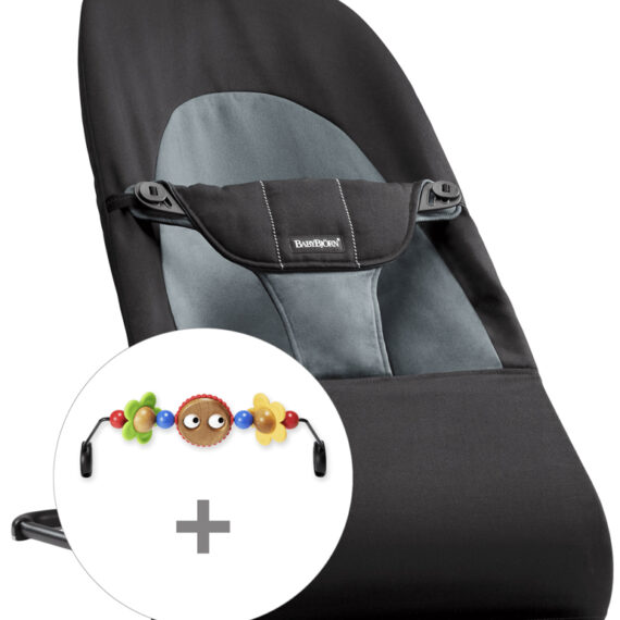 BABYBJÖRN Lehátko Balance Soft s hračkou Black/Dark Grey