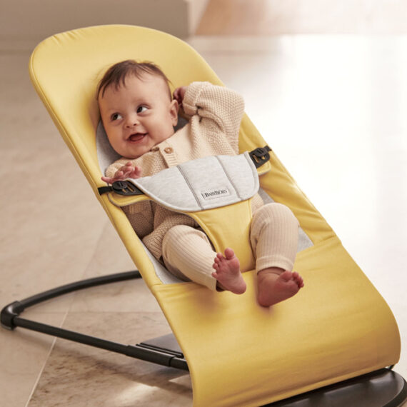 BABYBJÖRN Lehátko Soft, Soft Yellow/Grey, Cotton/Jersey
